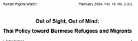 Image of Out of sight, out of mind : Thai policy toward Burmese refugees and migrants
